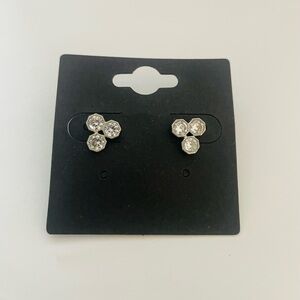 Elegant Silver Tone Stud Earrings